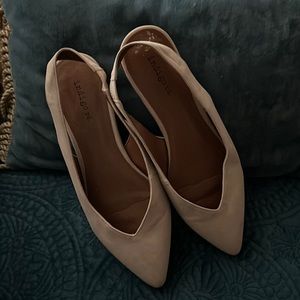 Low heel tan flats